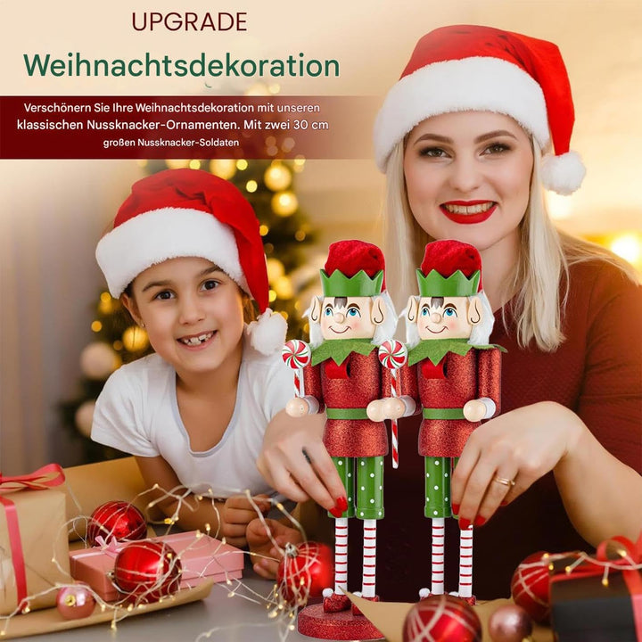 Weihnachtsdekoration Nussknacker,Nussknacker Figur - 38 cm Festlicher Tischdekoration Für Kamin Wohn