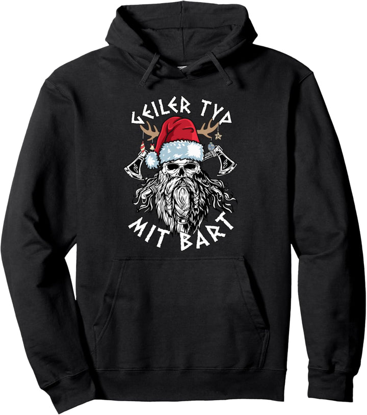 Geilertypmitbart Weihnachten Bartträger Wikinger Odin Pullover Hoodie