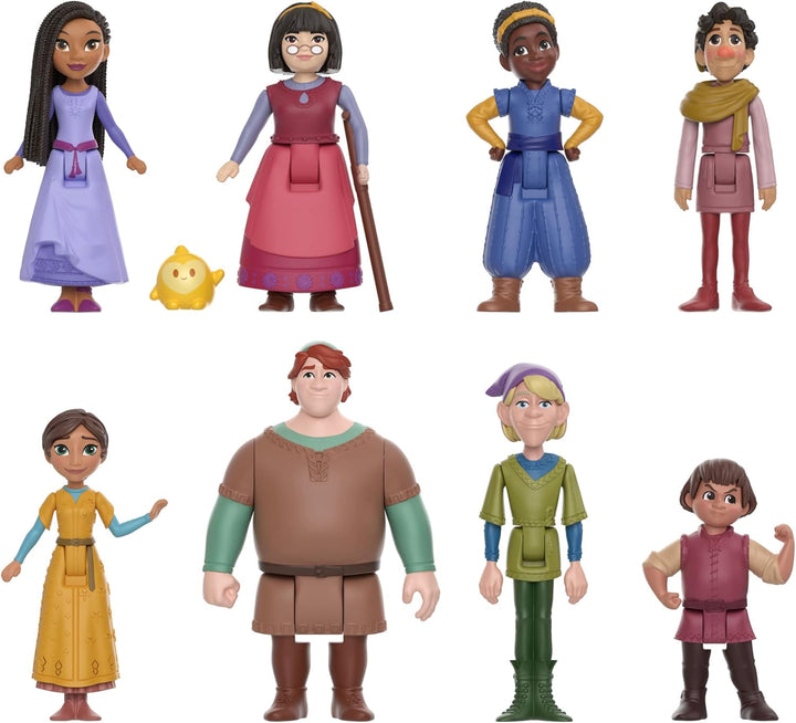 Mattel Disneys Wish Die Teens-Pack aus 8 beweglichen Minipuppen und Sternenfigur, HPX36, Teens-Pack