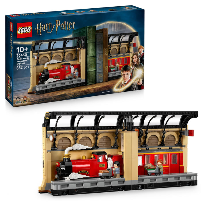 LEGO Harry Potter Buchstütze: Hogwarts Express - Set mit Spielzeug Zug, 2 Minifiguren inkl. Ron Weas