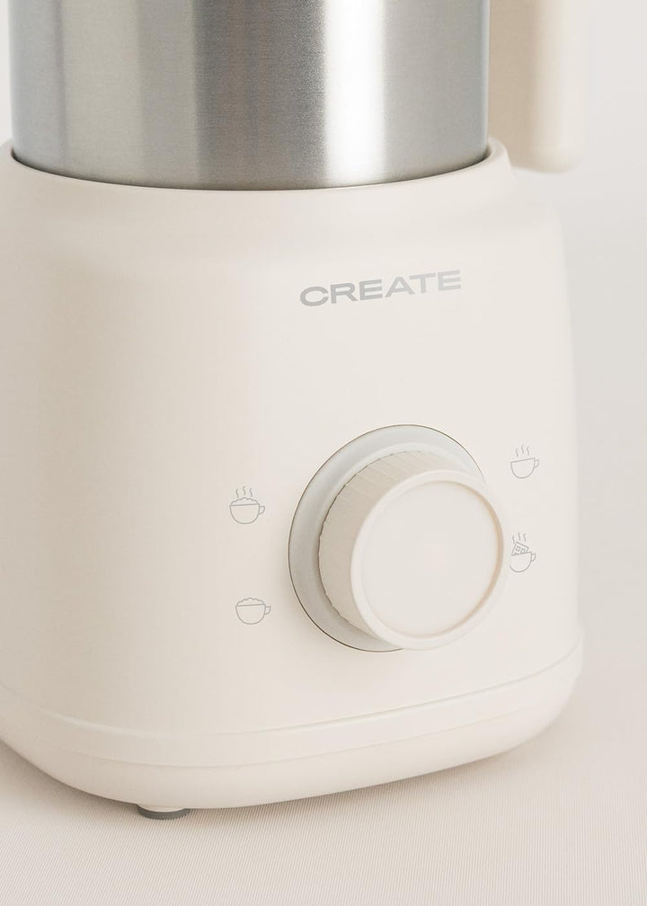 CREATE/MILK FROTHER RETRO/Milchaufschäumer und -erhitzer mit abnehmbarem Krug Cremeweiss/Magnetische
