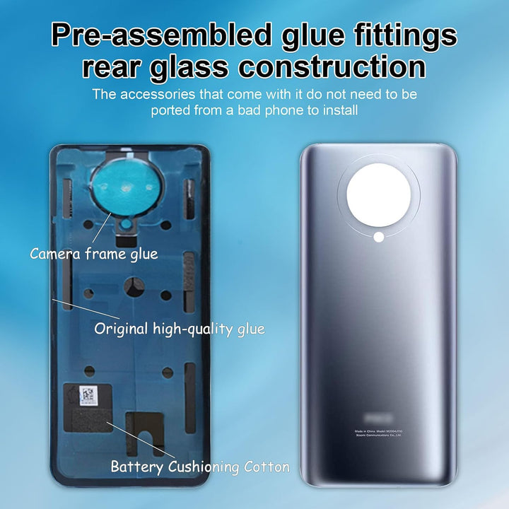 Eonpam Akkudeckel für Xiaomi Poco F2 Pro Rückseite Glas Original Backcover Back Glas Ersatz mit Repa