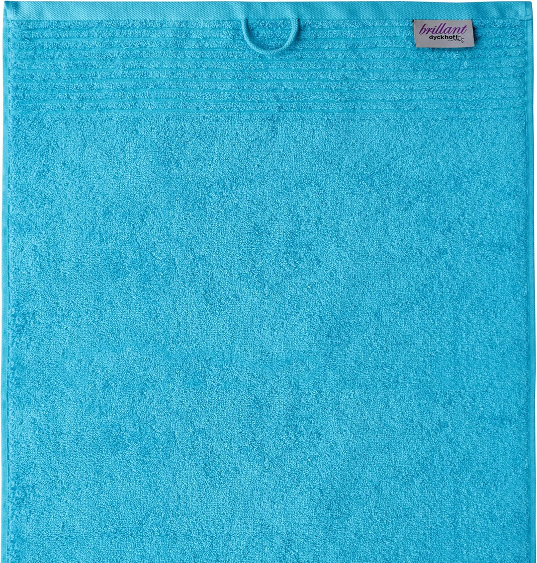 Dyckhoff 0410996430 Handtuchset "Brillant" Qualität 550 g/m², 6-teilig,weiss/türkis Weiss / Türkis,