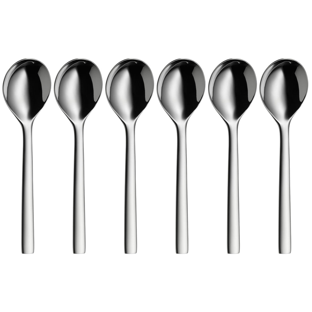 WMF Nuova Suppenlöffel Set 6-teilig, 17 cm, Müslilöffel, Kinderlöffel, Esslöffel, Cromargan Edelstah