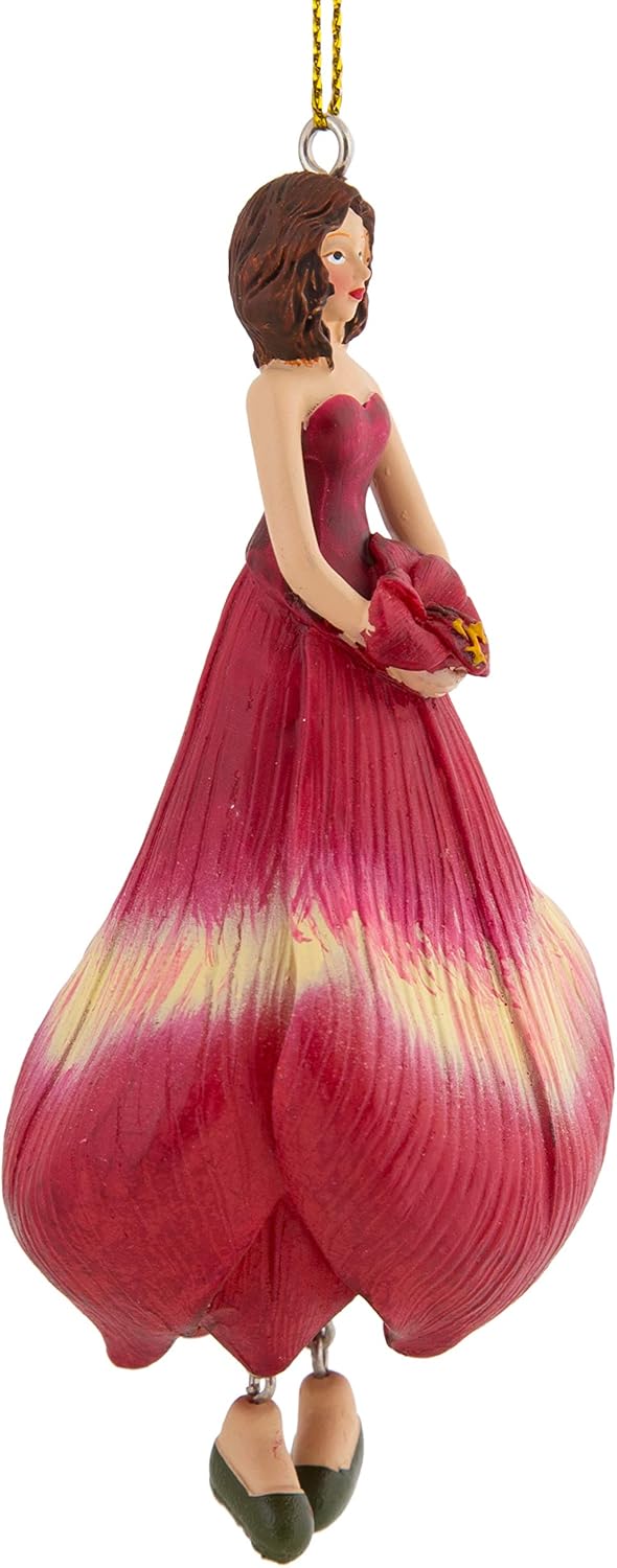 Blumenmädchen Amaryllis Dekofigur Blumen Garten Figur für Innen zum Hängen Flower Fairy Figur, Amary