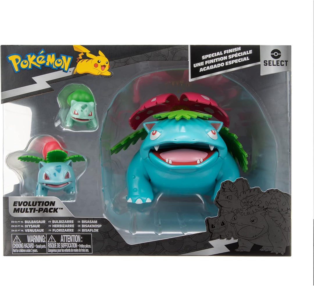 Pokémon PKW2775 - Select Evolution 3er-Pack - Bisasam, Bisaknosp, Bisaflor | Offizielles Figuren Set