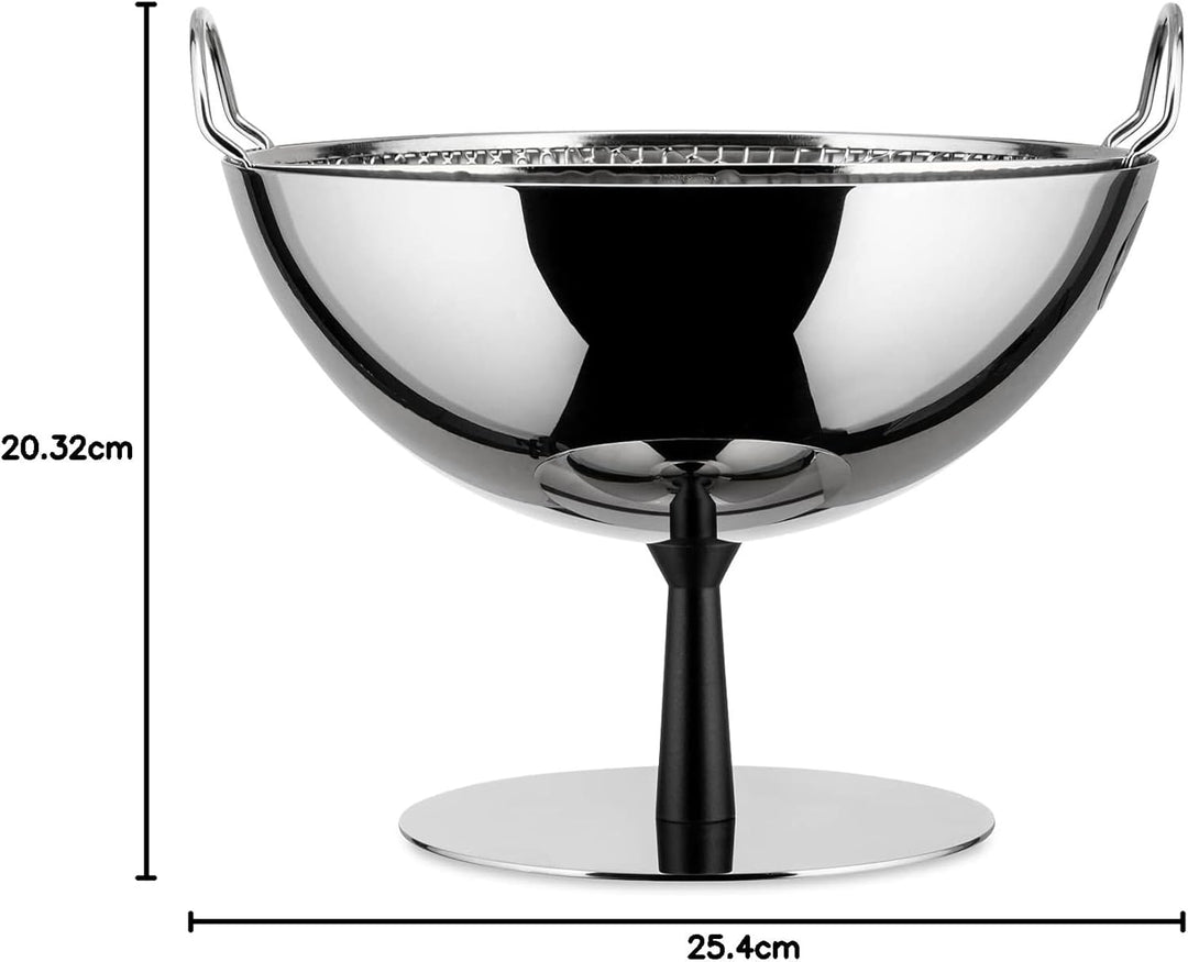 Alessi Obstschale/Sieb aus Edelstahl Fuss aus Aluminium, anthrazit
