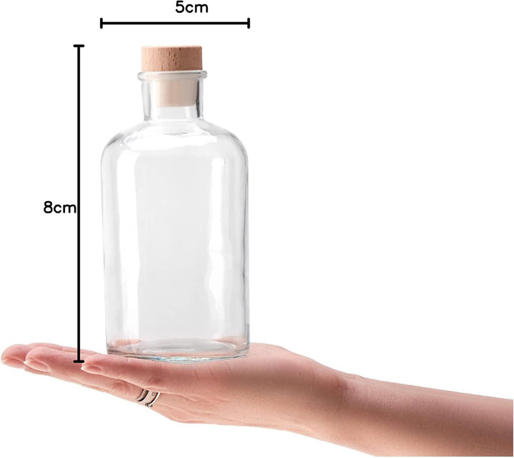 COM-FOUR® 6x Glasflasche 500 ml mit Korken - leere Flasche mit Korkenverschluss - Glasbehälter zum B