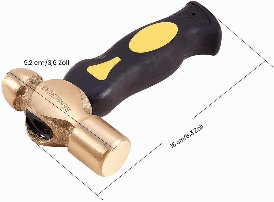 BENECREAT Messinghaupt Metal Stamping Hammer für DIY Kunstgewerbe Schmuckherstellung, Subby Kurzgrif
