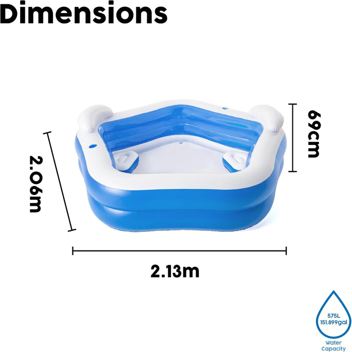 Bestway Family Pool Fun, 213 x 206 x 69 cm, Color, Color