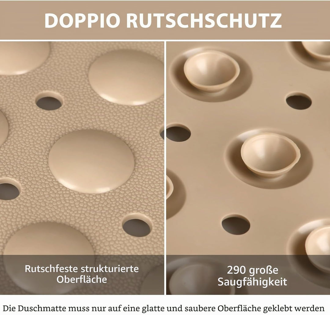 Gross Duschmatte rutschfest 60x90cm: Weich TPE Duscheinlage mit Ablauflöchern und Saugnäpfen - Antir