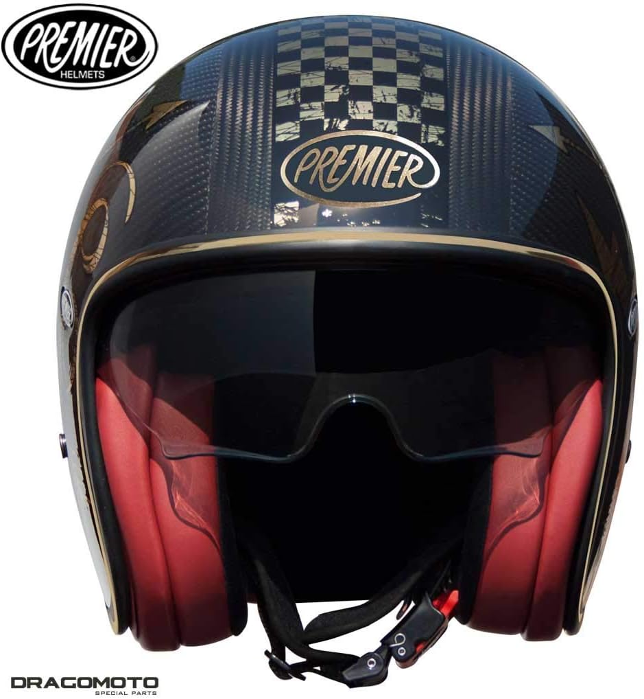 Premier Helm Vintage Carbon NX Gold Chromed,SCHWARZ/Gold Chrom,S, Vintage EVO