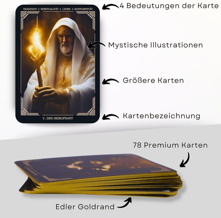 Rubaki Tarotkarten – 78 Karten mit gedrucktem Begleitbuch auf Deutsch und zusätzlichem digitalem Buc