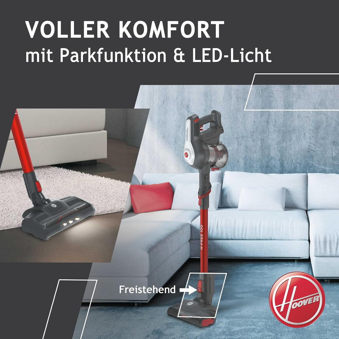 Hoover H-FREE 100 PETS Akku-Staubsauger ohne Beutel + Tierdüse – bis zu 40 Min. Laufzeit, kabelloser