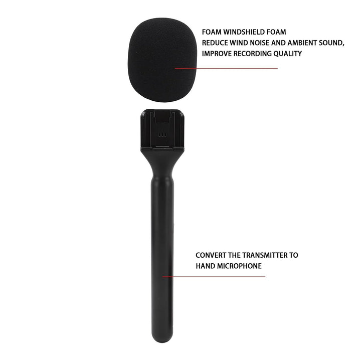Mikrofon Handgriff, Wireless GO II Mikrofon Handheld-Adapter mit Schaumstoff-Windschutz für Intervie