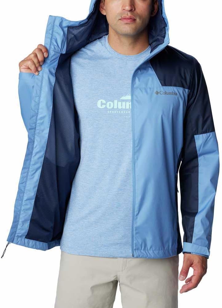 Columbia Inner Limits III Jacket, Wasserdichte Regenjacke für Herren L Skyler/Collegiate Navy, L Sky