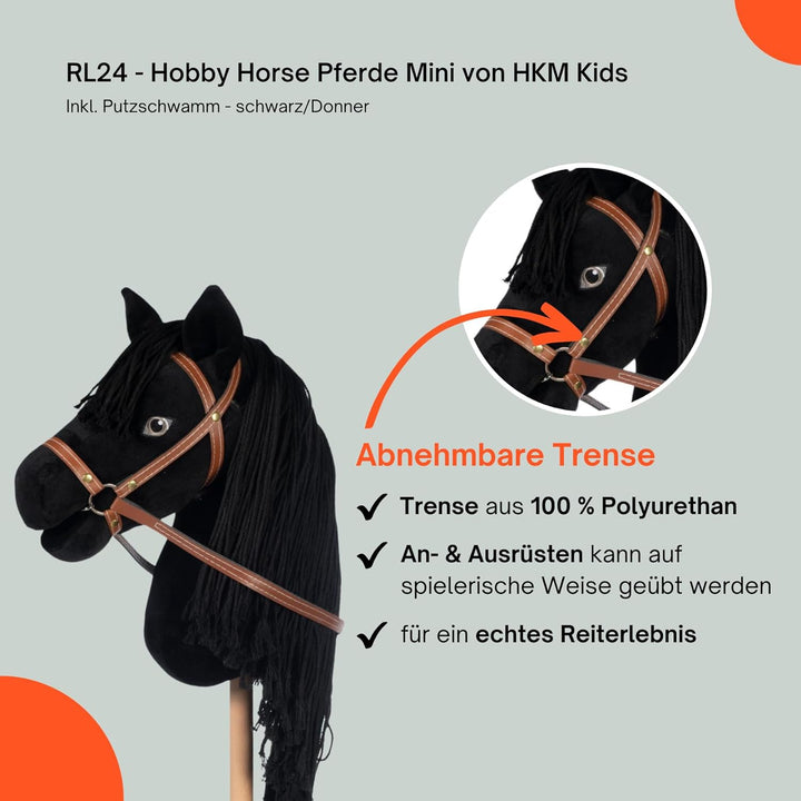 RL24 - Hobby Horse Pferde Mini von HKM Kids inkl. MagicBrush Edition – Steckenpferd – Spielpferd mit