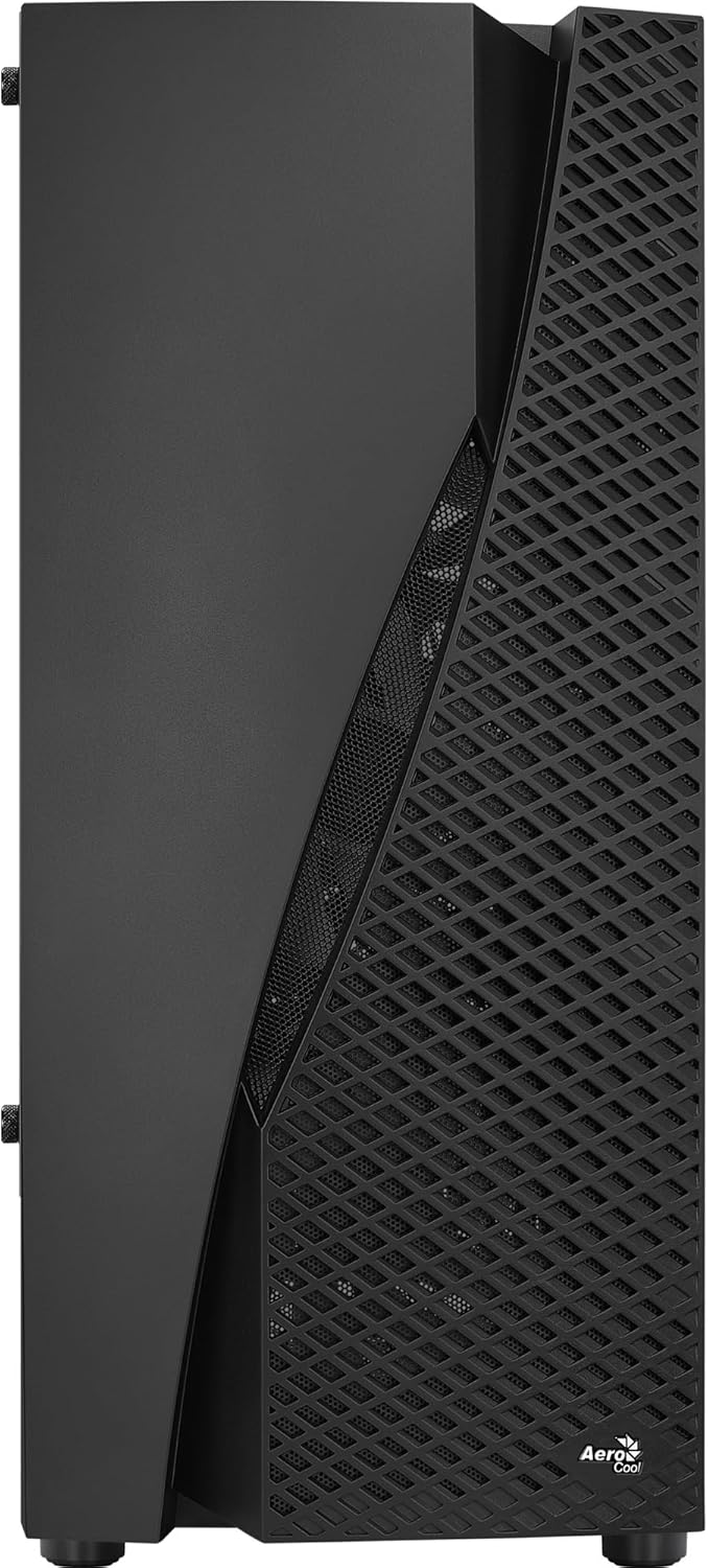 Aerocool WAVEBKV3, PC ATX Gehäuse, Gehärtetes Glas, 4xLüfter RGB 12cm, Schwarz Schwarz WAVEBKV3