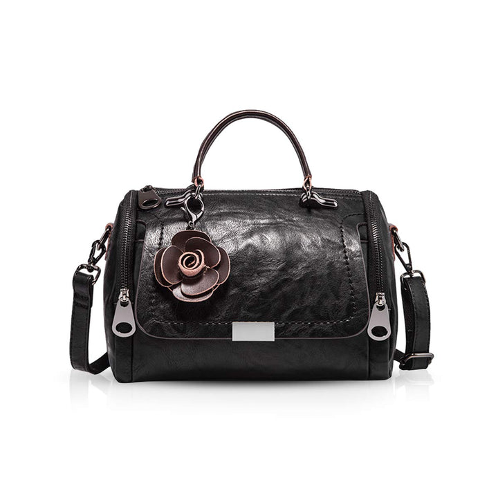 NICOLE & DORIS Damen handtaschen Leder Damen Schultertasche Blumen Henkeltasche Umhängetaschen für D