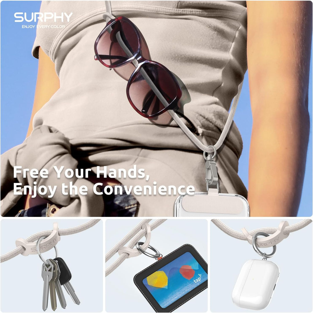 SURPHY Verstellbar Handykette Universal zum Umhängen, Stabil Handyband für Holiday, Outdoor, Reise,