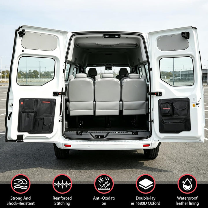 Scheunentor-Aufbewahrungsorganizer kompatibel mit Ford Transit Custom 2012-2025, 2 Pcs Scheunentür L