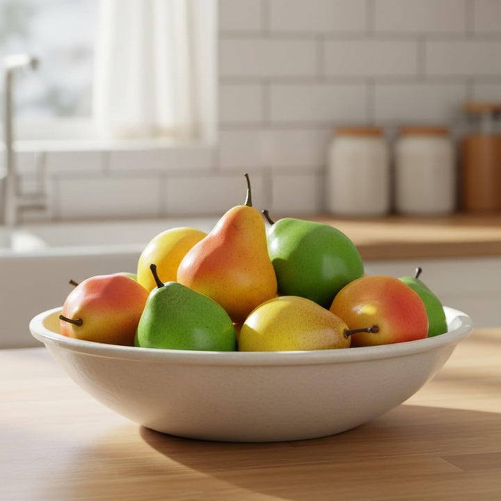GMMH Künstliche Deko Birne, 15 Stück (Bunt, 20-40 g/St) - Lebensechtes Plastikobst, Plastikfrucht, F