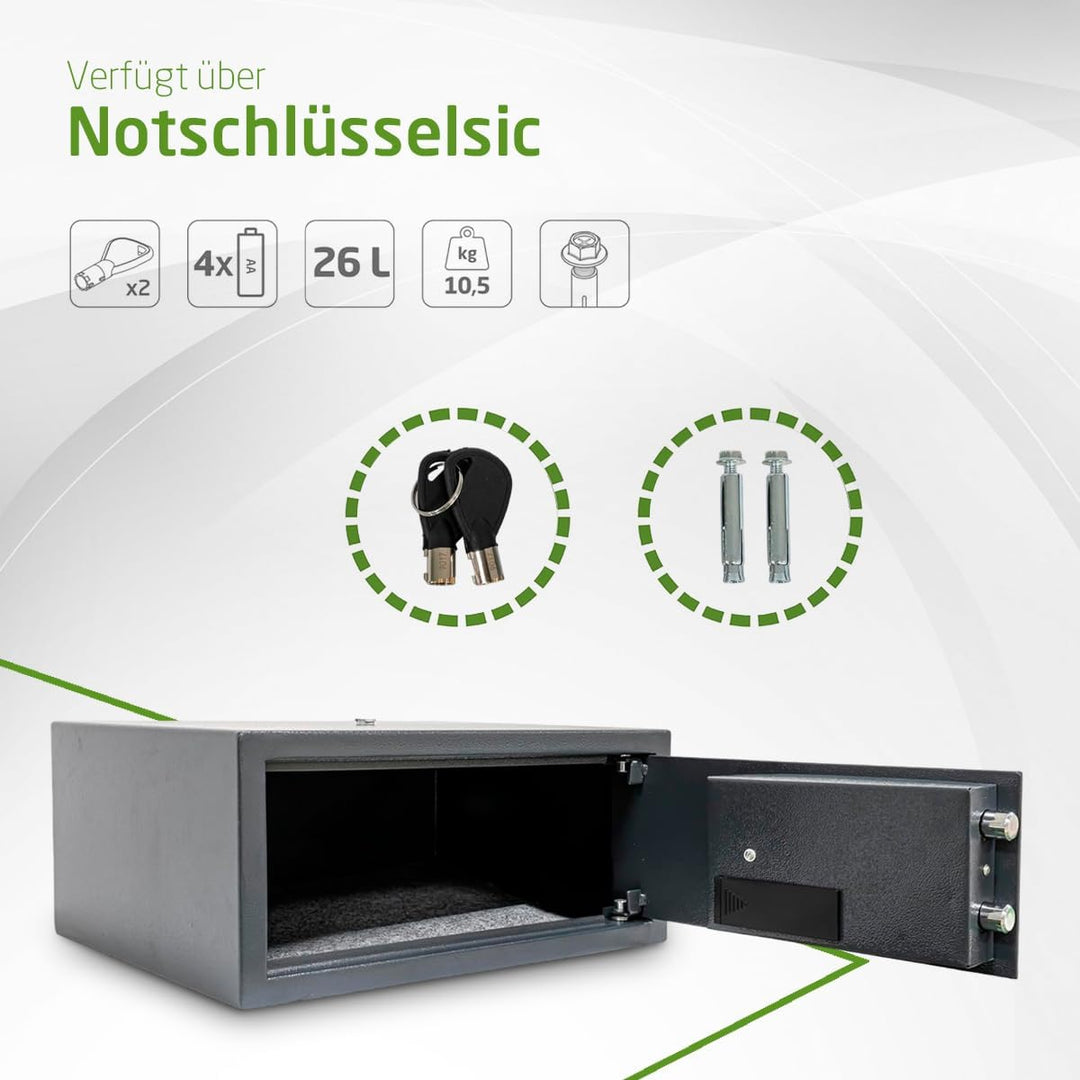 Amig - Tresor mit LED-Display | mit motorisiertem elektronischem Öffnungssystem | Safe zur Aufbewahr