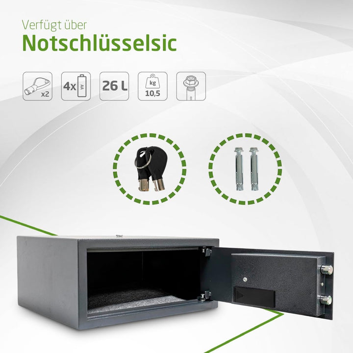Amig - Tresor mit LED-Display | mit motorisiertem elektronischem Öffnungssystem | Safe zur Aufbewahr