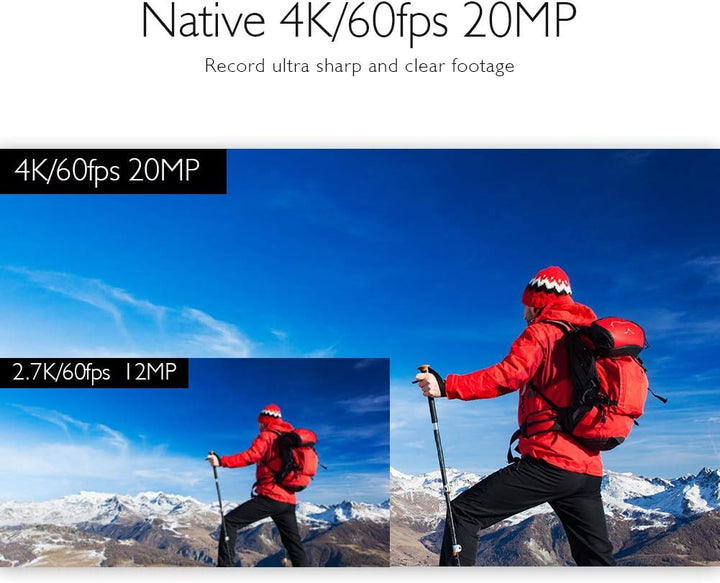 AKASO Action Cam 4K60FPS, Unterwasserkamera 40M Wasserdicht 20MP WiFi Actioncam mit EIS Stabilisieru