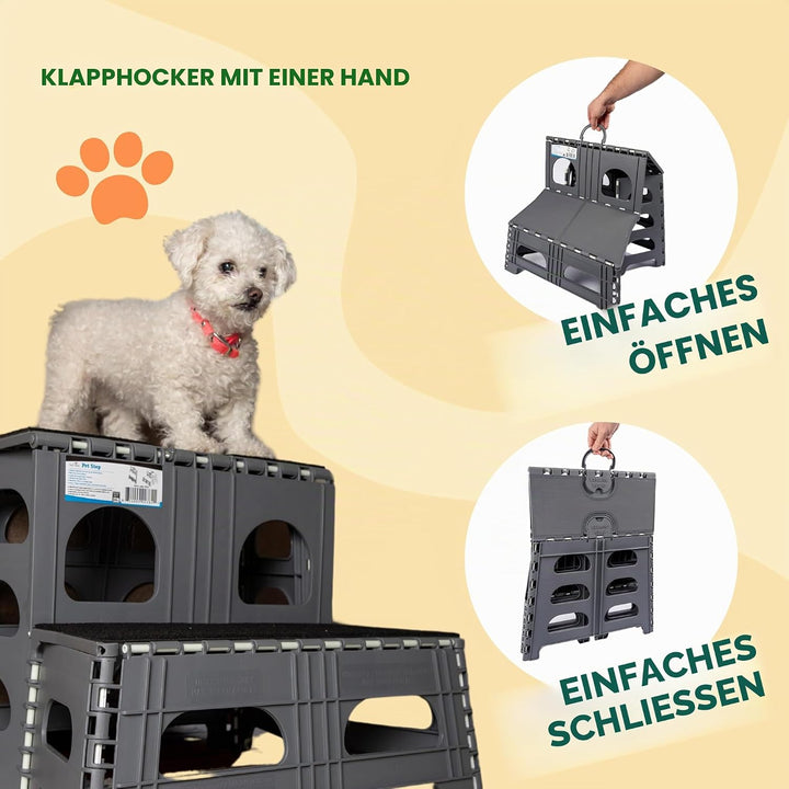 Bee Neat Hunde-Treppe, zusammenklappbar, tragbar, für grosse, mittlere und kleine Hunde, ideal für H