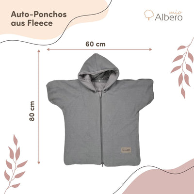 Albero Mio Baby Fleece Kapuzen-Ponchos Unisex zum Auto | Alter: 1-4 | 100% Baumwolle | Atmungsaktive