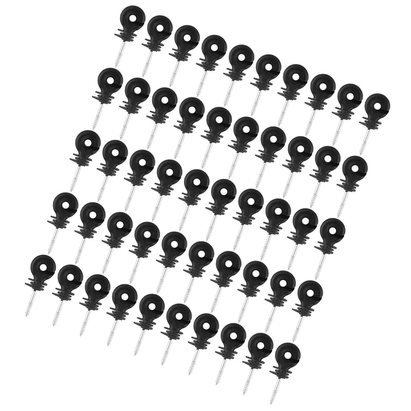 50 Pcs Ringisolator, Schwarz Schraube In Ring Isolatoren Ringisolator duchgehender Weidezaun Ringiso