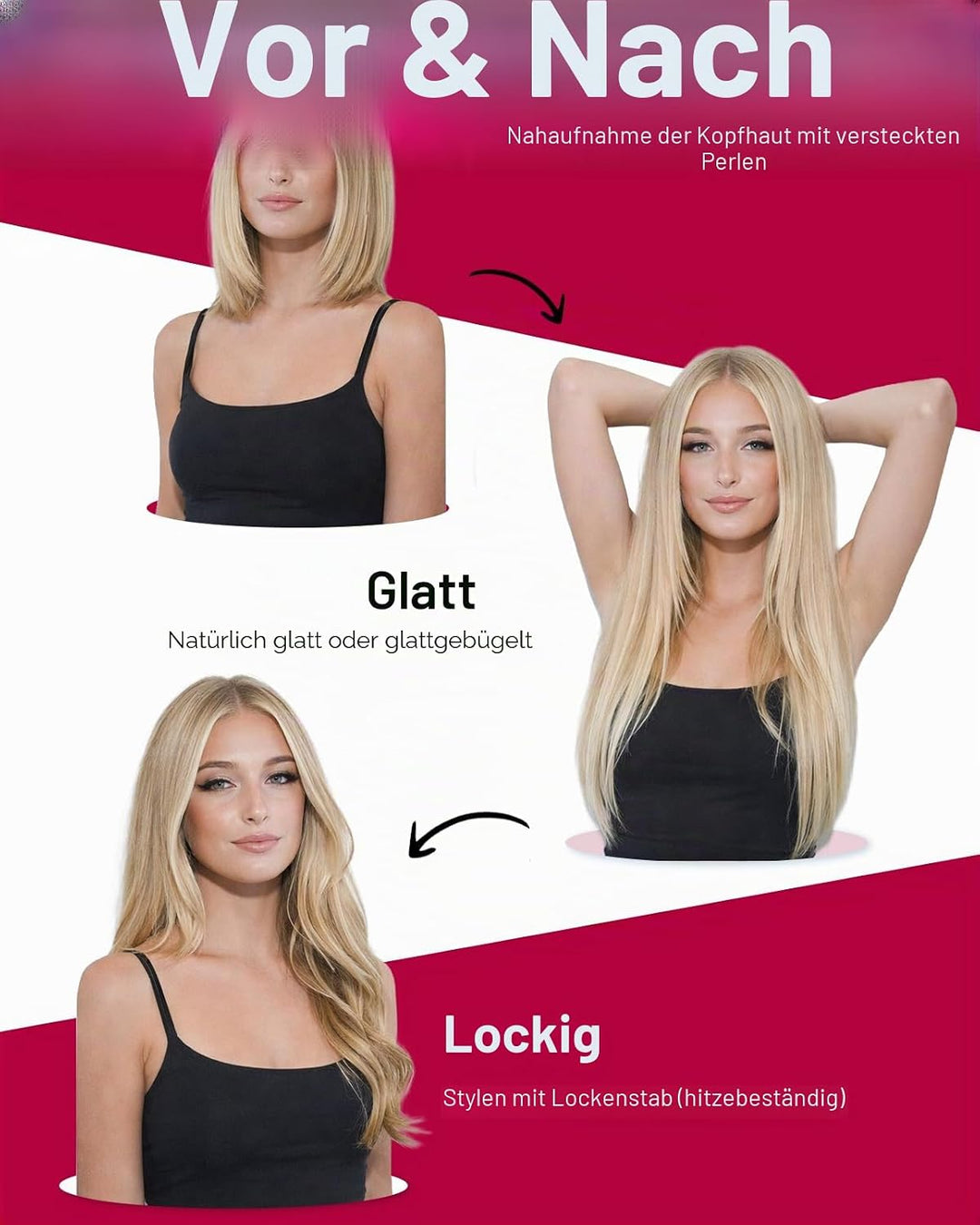 Moresoo Microring Extensions Echthaar Blond 1g Cold Fusion Micro Loop Extensions Echthaar Blond Strä