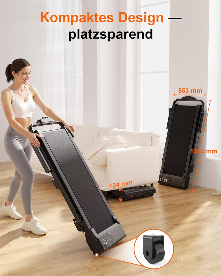 Superun Raceable Walking Pad – Laufband für Zuhause 2.5 PS mit App und Fernbedienung – Laufband Schr