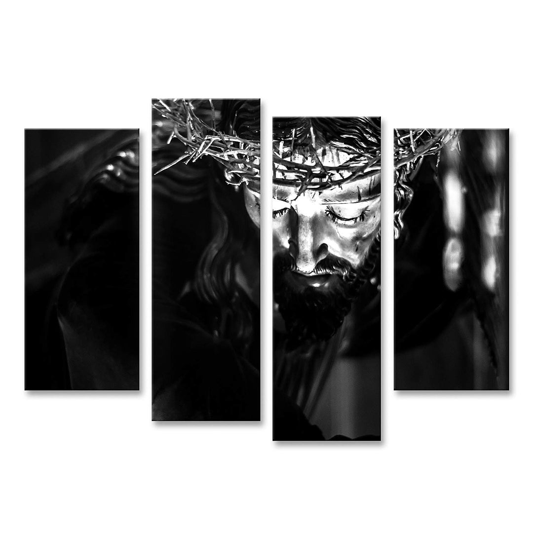 islandburner Bild auf Leinwand Jesus Christus Schwarz Weiss Bilder Wandbilder Poster Leinwand 130x80