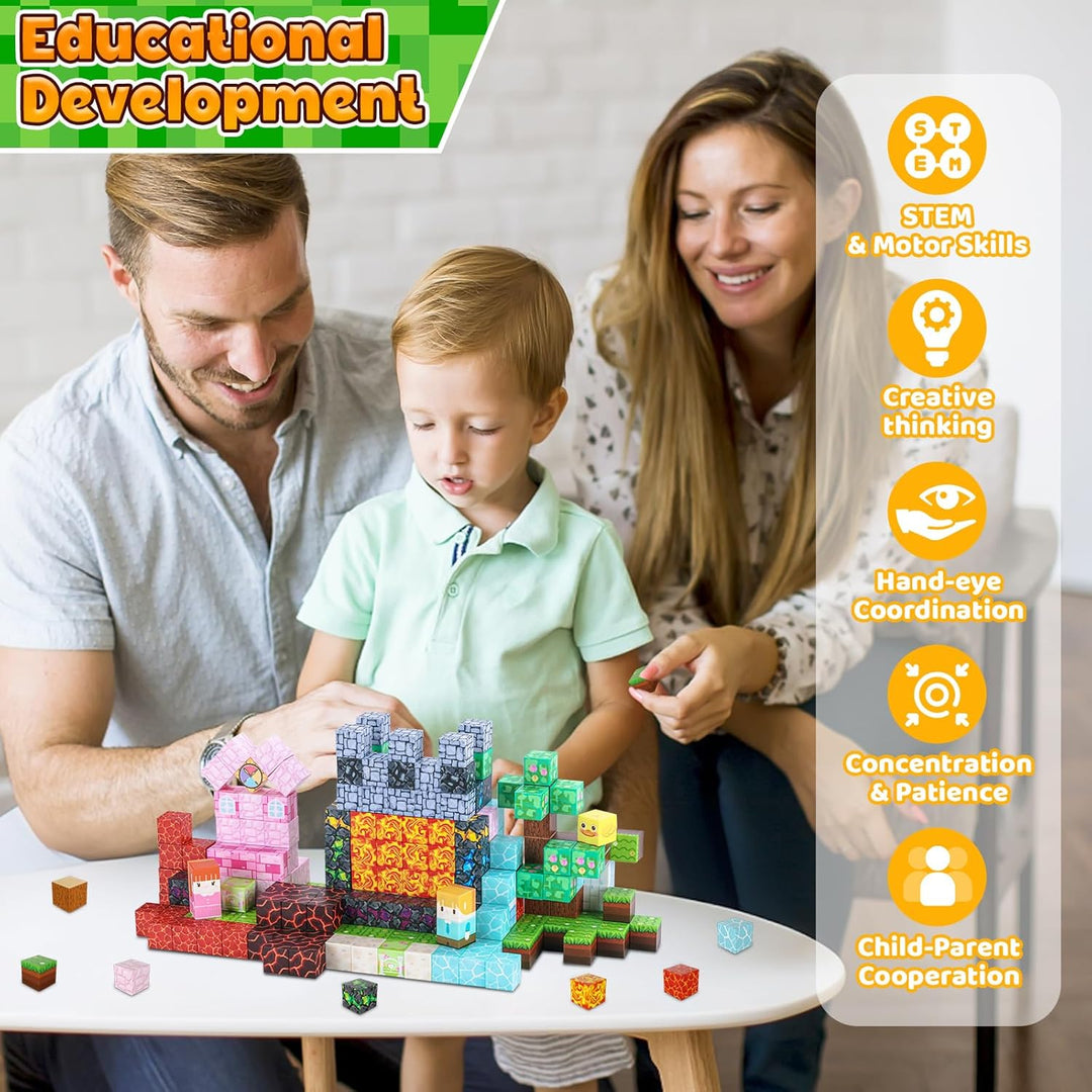Magnetische Bausteine 200 Stück, Magnetspielzeug Kreatives STEM Magnetic Building Blocks Spielzeug G