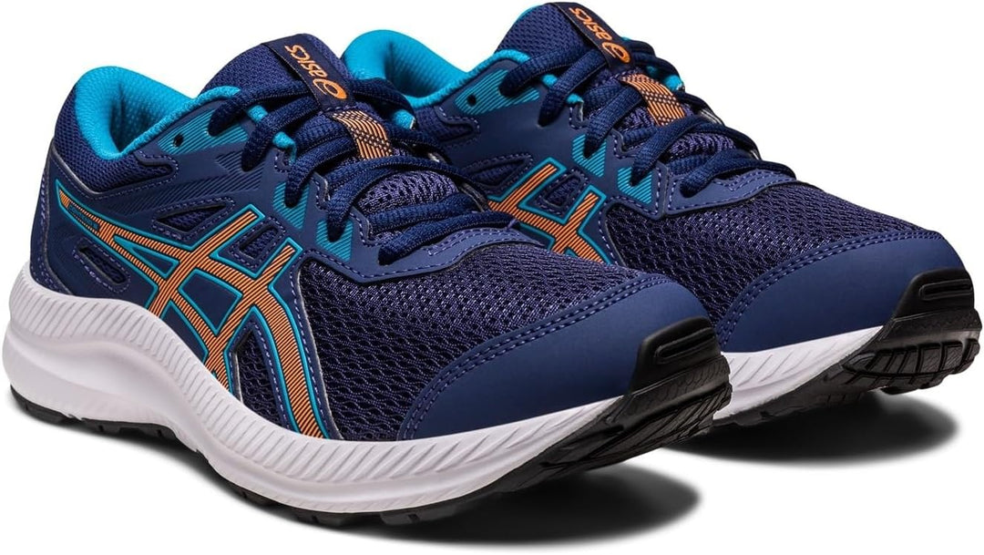 ASICS Contend 8 GS Sneaker, Indigo Blue/Sun Peach, 39 EU 39.5 EU Indigo Blue Sun Peach, 39.5 EU Indi