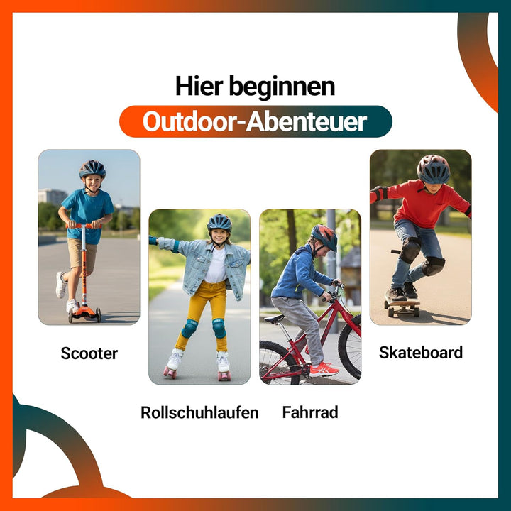 Street Jr Pro Kinder- und Jugend-Fahrradhelm mit LED Rücklicht, 300g, Made in Germany, Maxshell-Tech