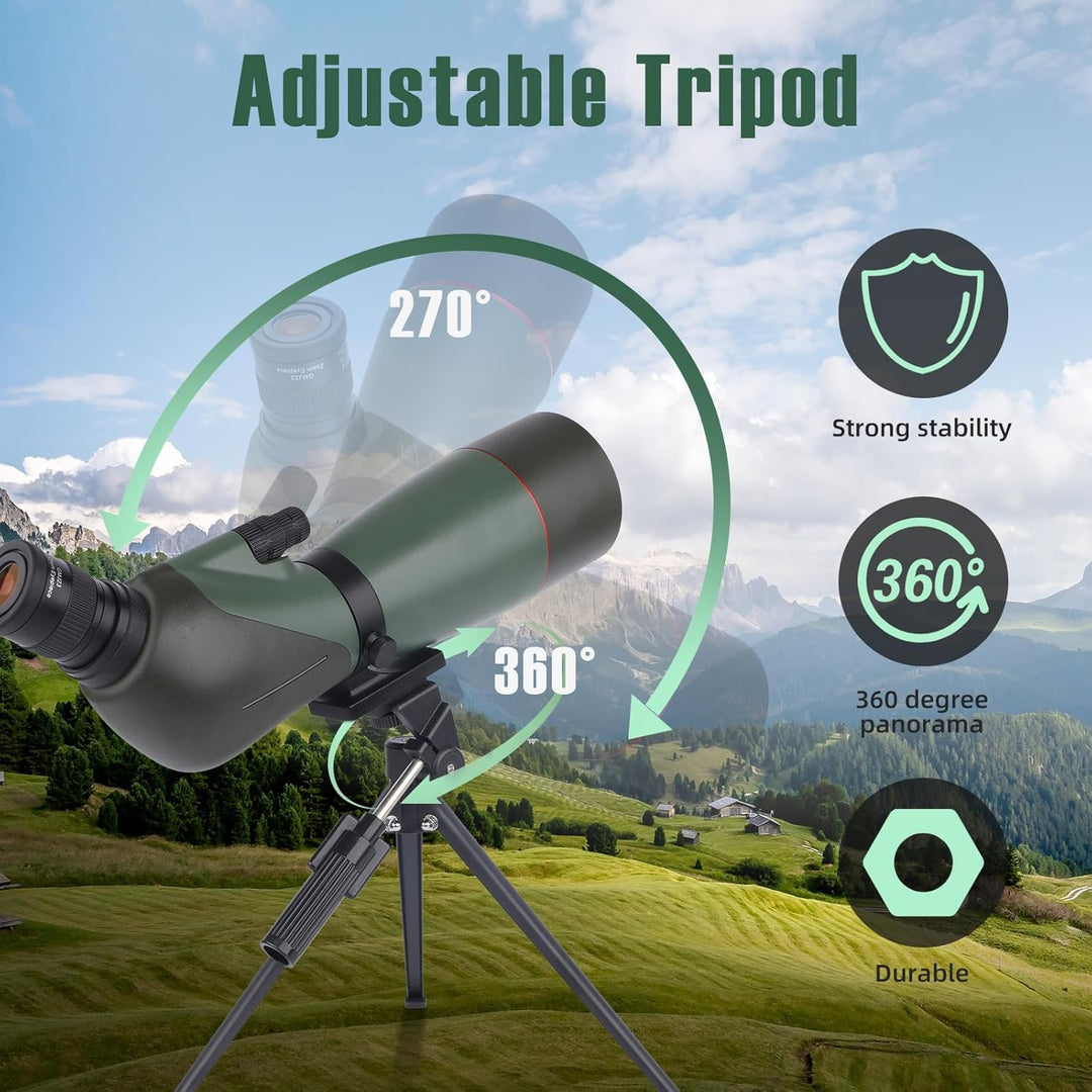 HD Spektiv Sportschützen mit Stativ- und Smartphone-Adapter, Zoom Bak4 Prism FMC Lens 45-Grad-abgewi