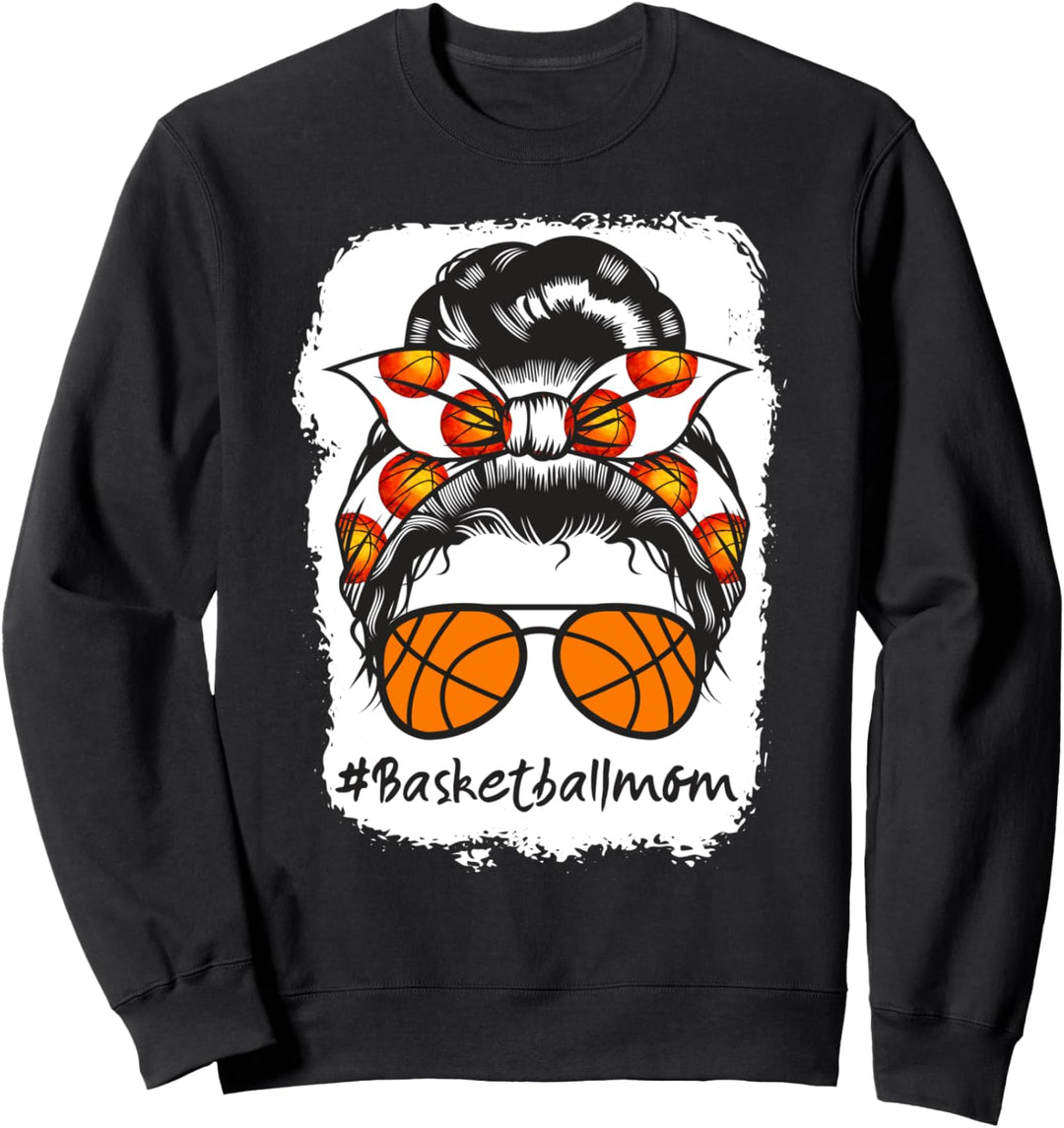 Gebleichter Basketball Mom Messy Bun Ball Sweatshirt