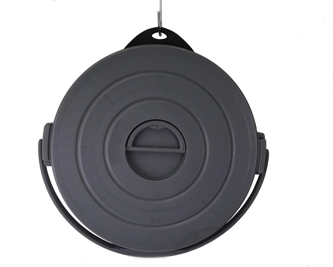 SAMMART 10L zusammenklappbarer Angeleimer mit verschliessbarem Deckel–Faltbare runde Wanne–tragbarer