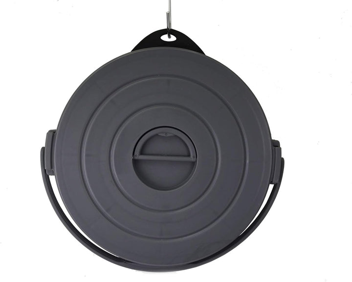 SAMMART 10L zusammenklappbarer Angeleimer mit verschliessbarem Deckel–Faltbare runde Wanne–tragbarer
