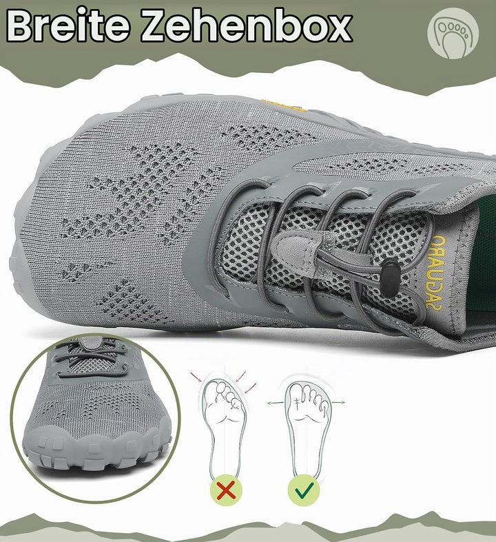 SAGUARO Unisex Barfussschuhe Indoor &amp; Outdoor Fitnessschuhe, Gr. 36-48 39 EU Grau, 39 EU Grau