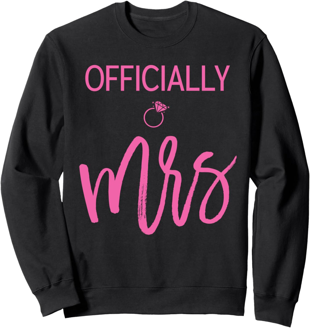 Pink Ring Graphics Officially Mrs Sweatshirt