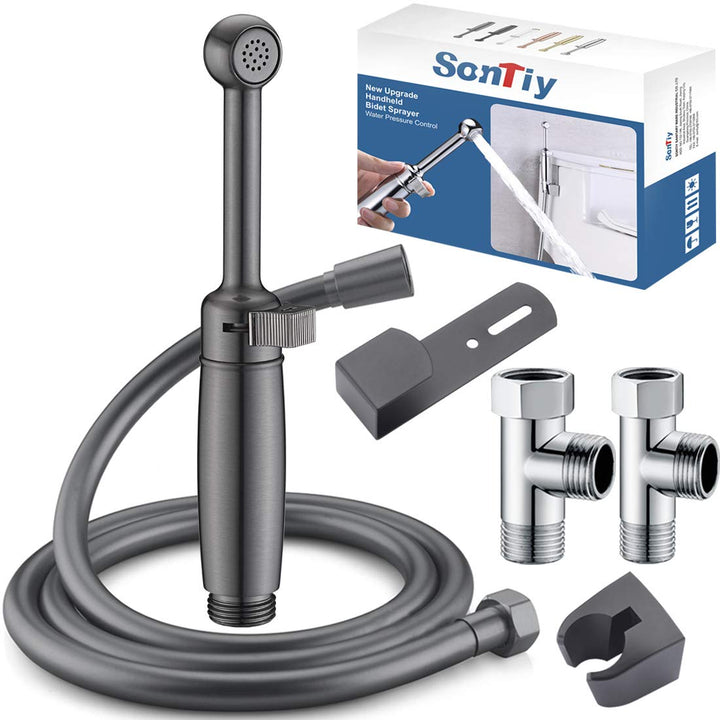 Bidet Handbrause Set SonTiy Toilette Bad Bidet Aufsatz Waschen Duschkopf mit Einstellbarem Druck &Ha
