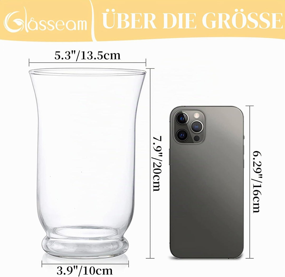 Glassäulen-Kerzenhalter für Kerzen mit 75 mm Durchmesser, 2 St Hurricane-Kerzenhalter, Hochzeitsmitt