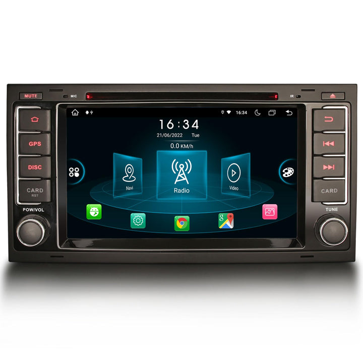 Erisin 7 Zoll 8-Kern 4GB RAM+64GB ROM Android 14 Autoradio Stereo GPS Navigation für VW T5 Multivan