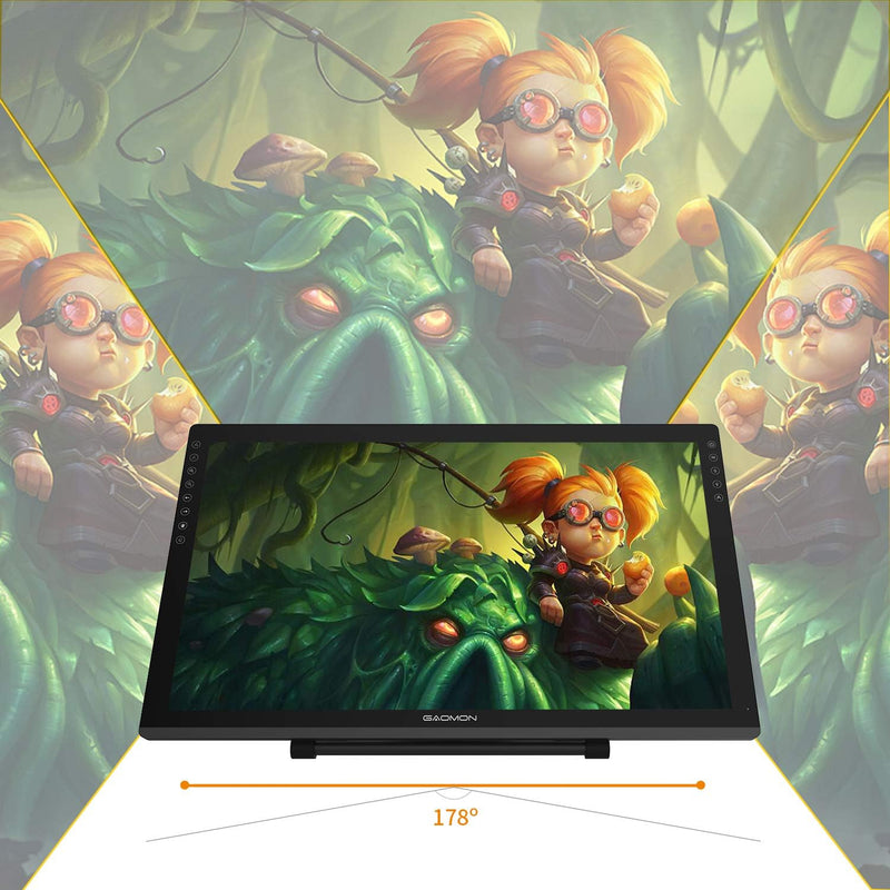 GAOMON PD2200 Grafiktablett mit Display 22 Zoll 92% NTSC Full HD Monitor und mit Standfuss, batterie
