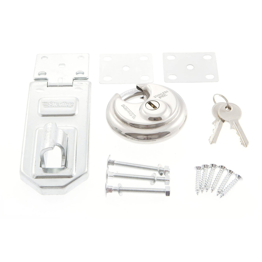 Sterling PHS200 Vorhängeschloss mit verdecktem Bügel, scheibenförmig, mit 120-mm-Schnappschloss und