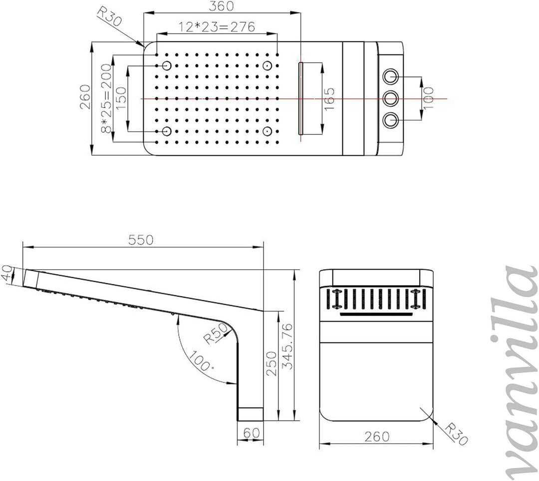 vanvilla Duschsystem mit Unterputz Duscharmatur von Hansgrohe Logis und vanvilla Regendusche mit Arm